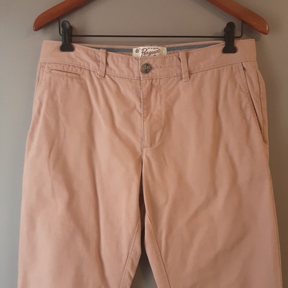 Penguin Men's Cotton Chinos Salmon Colour Size 31x32 - Picture 2 of 11